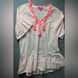 Lilly Pulitzer Woman's Tunic White and Neon Orange